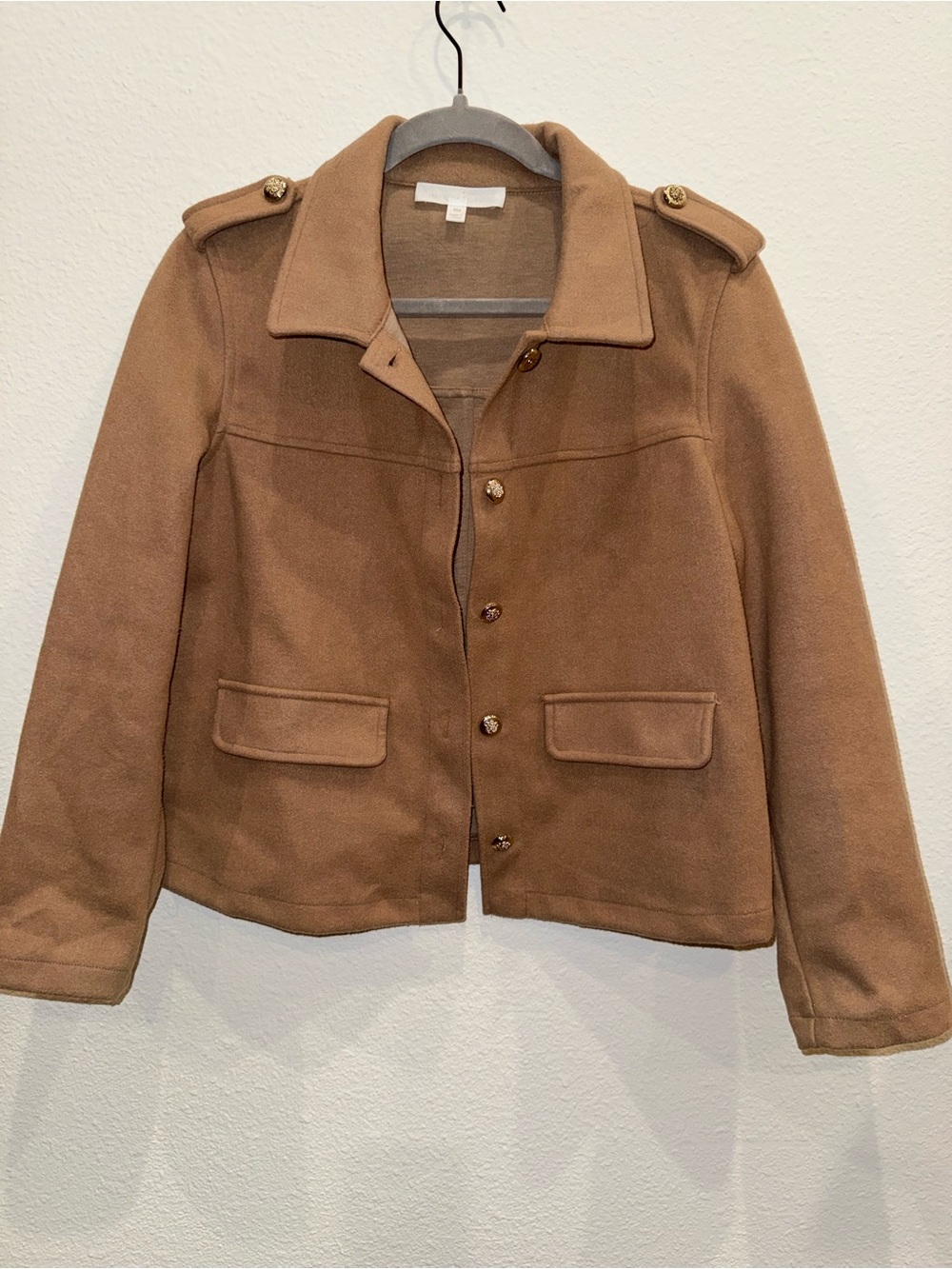 Adyson Parker Brown Pea Coat with Epaulets